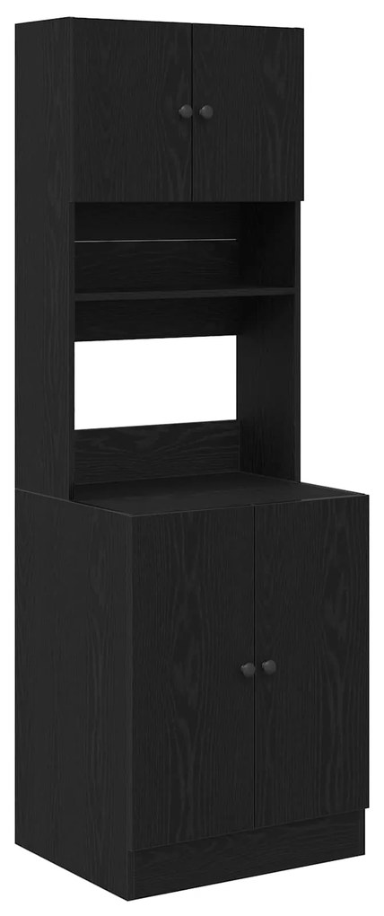 vidaXL Buffet de Cozinha 2 pcs Carvalho Preto 60 x 50 x 180 cm