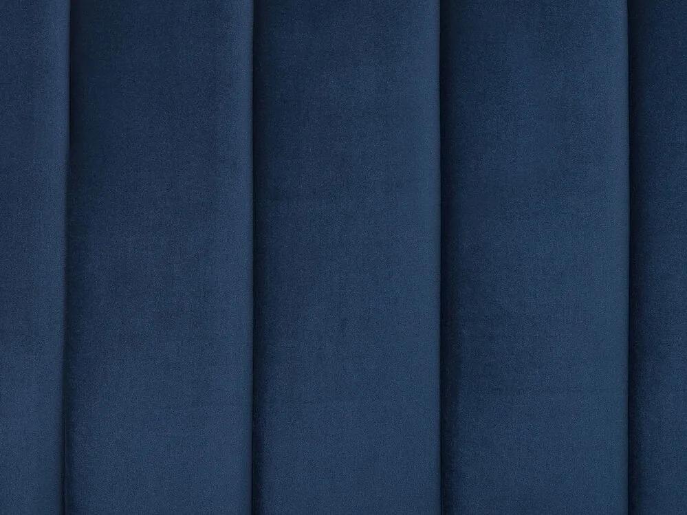 Cama de casal em veludo azul marinho 180 x 200 cm MARVILLE Beliani