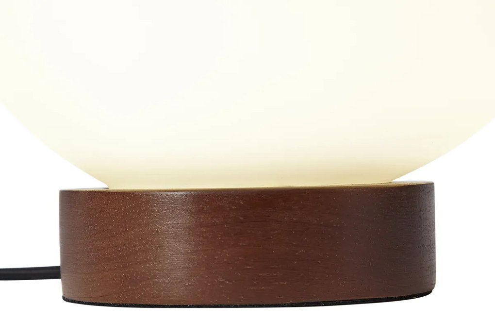 Candeeiro de Mesa Japandi em Madeira com Vidro Opalino - Sally