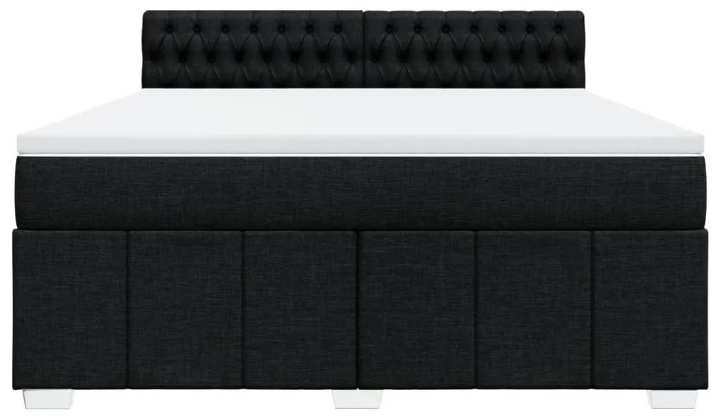 Cama com molas/colchão 180x200 cm tecido preto