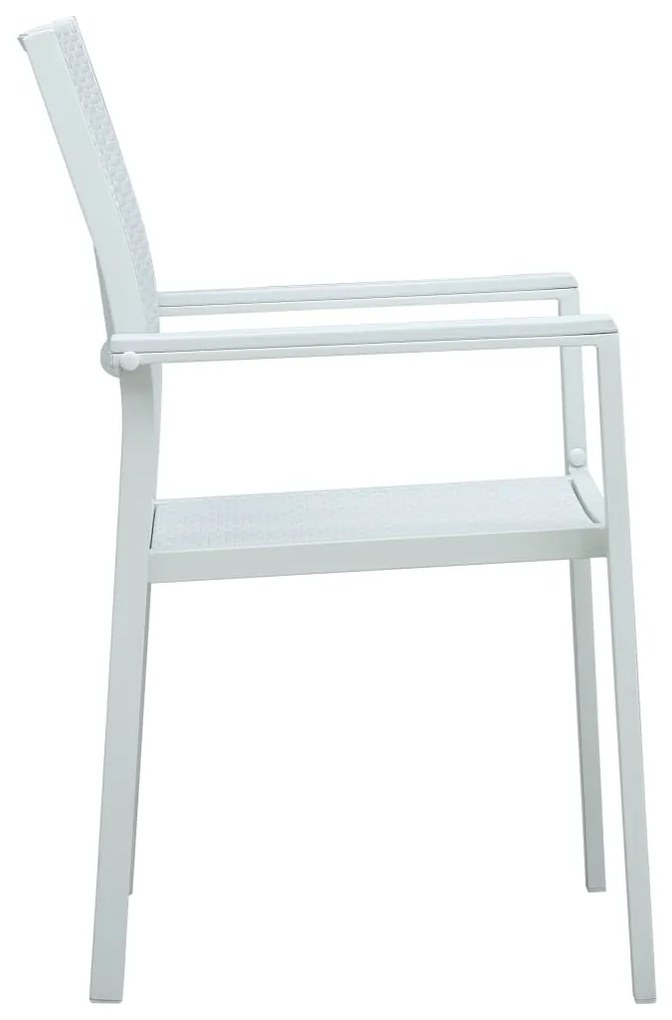 Cadeiras jardim 4 pcs plástico branco aspeto vime