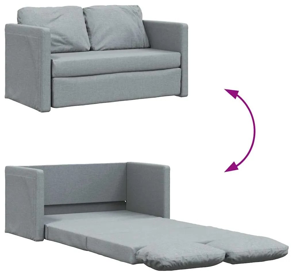 Sofá-cama sem pés 112x174x55 cm tecido cinzento-claro