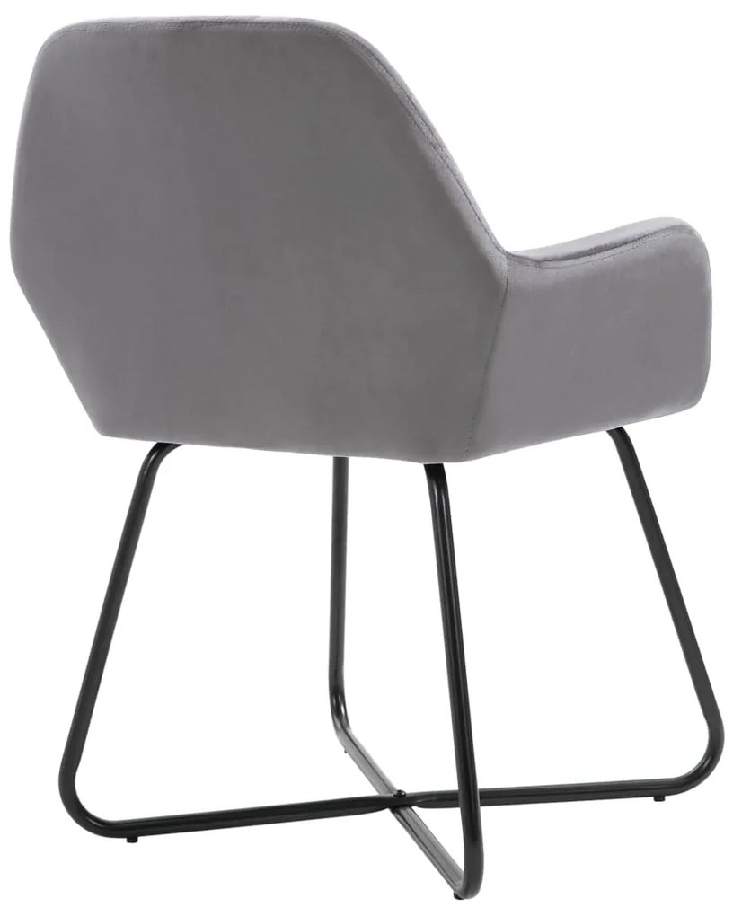 Cadeiras de jantar 4 pcs veludo cinzento
