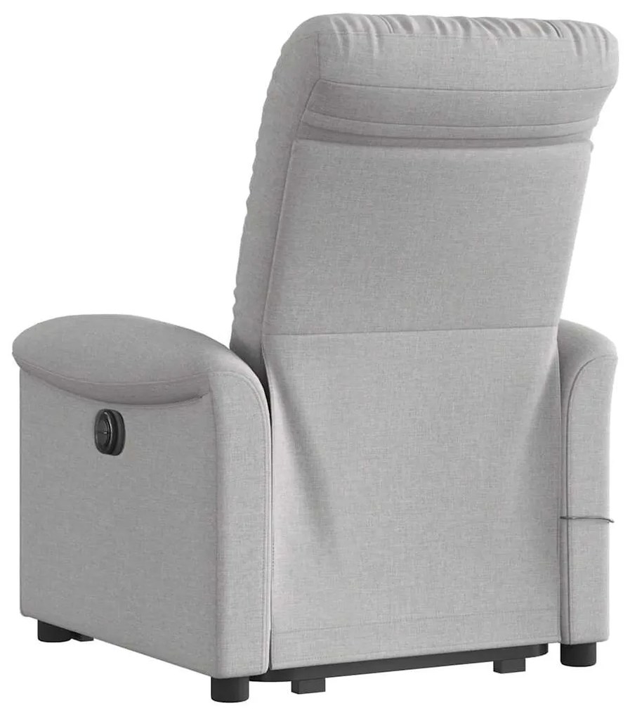 Poltrona elevatória de massagens tecido cinzento-nublado