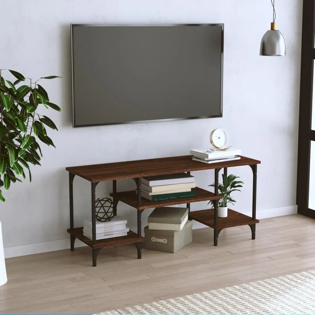 vidaXL Móvel para TV 102x35x45,5cm derivados madeira carvalho castanho