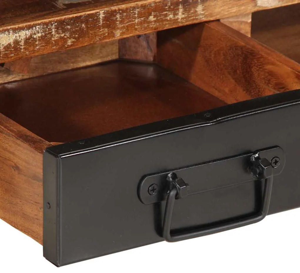 Mesa de centro multicor 90x50x36 cm madeira maciça recuperada