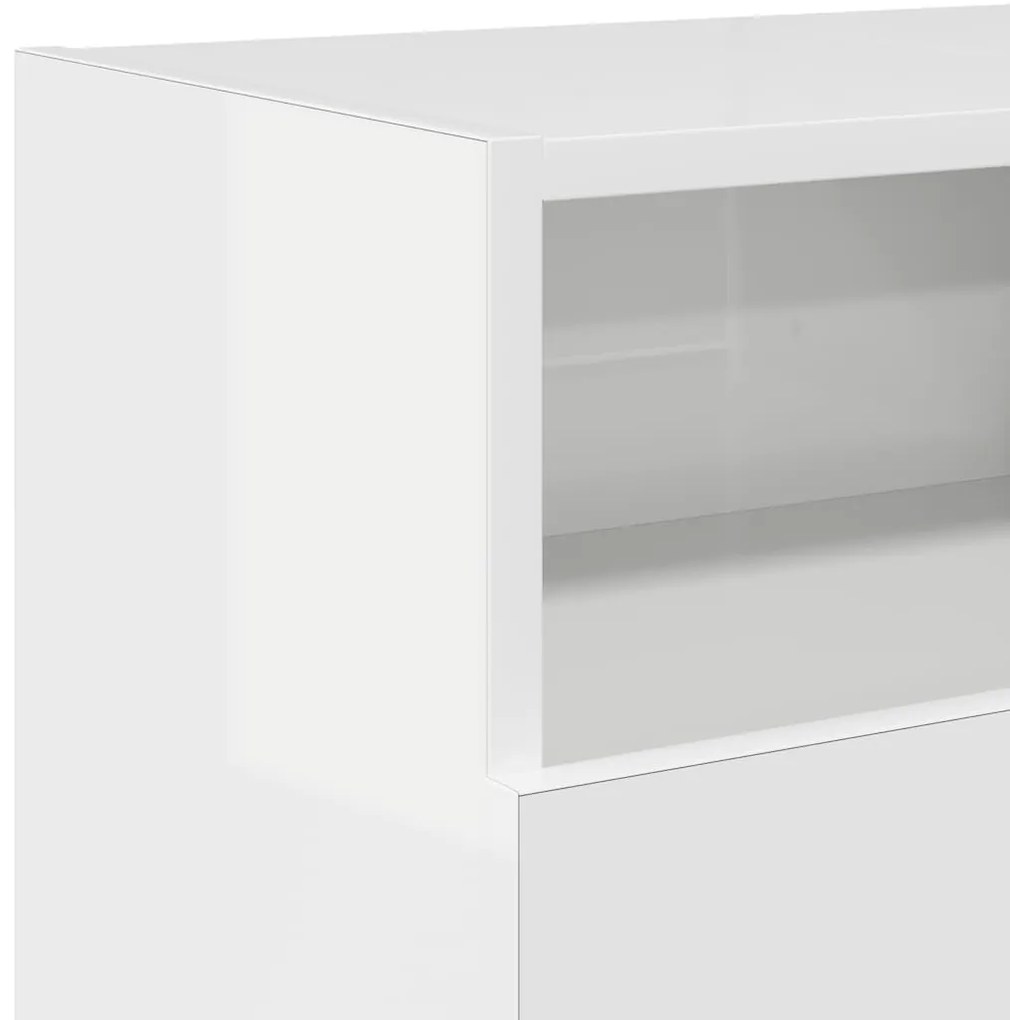 Móvel de TV com luzes LED 120x30x50 cm branco brilhante