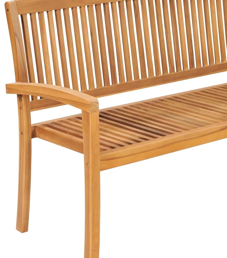Banco de jardim empilhável c/ almofadão 159 cm teca maciça