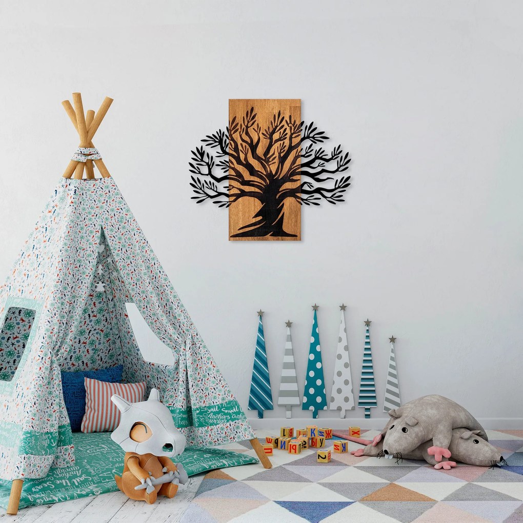 Acessório Decorativo de Parede Monumental Tree – Nogueira e Preto – 58