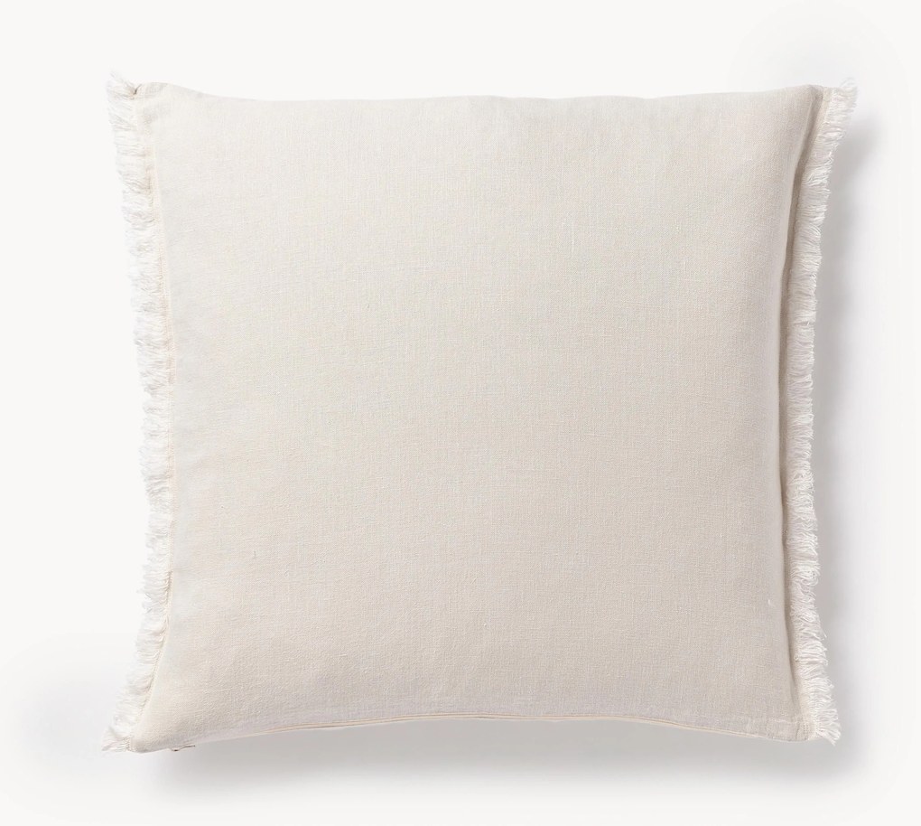 Capa de almofada em linho com franjas Luana