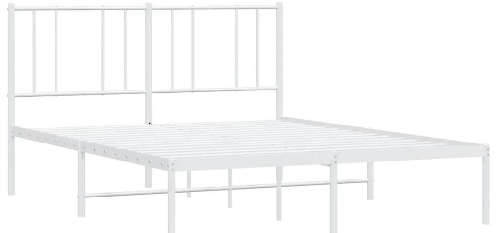 Estrutura de cama com cabeceira 120x200 cm metal branco