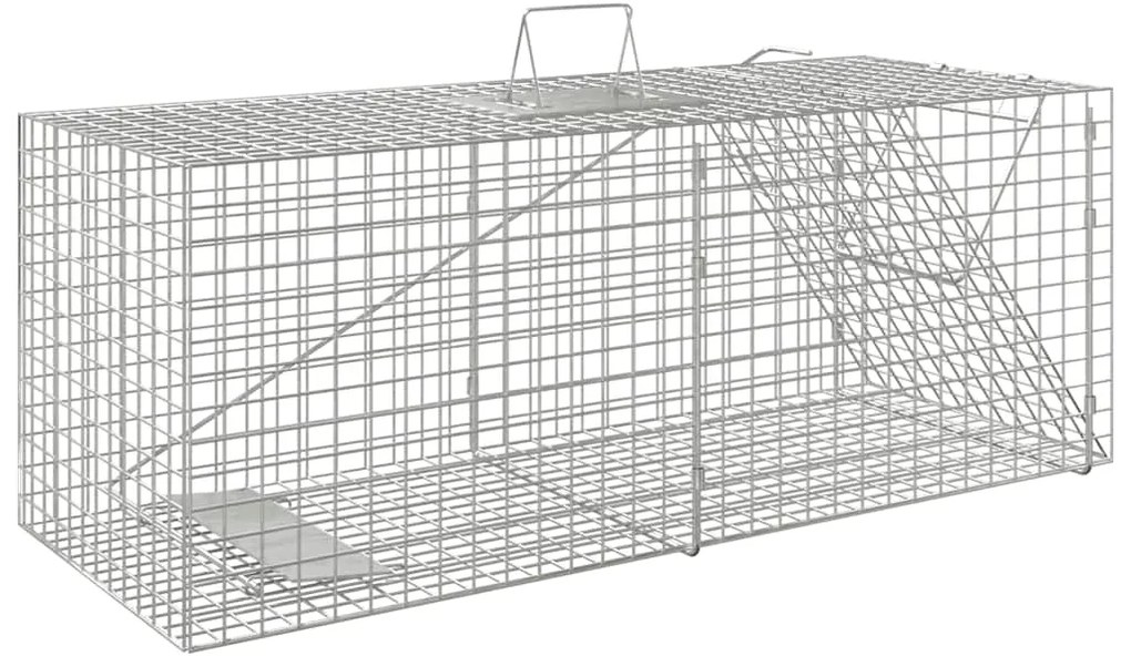 Armadilha p/ animais 64,5x25x26,5 cm ferro galvanizado