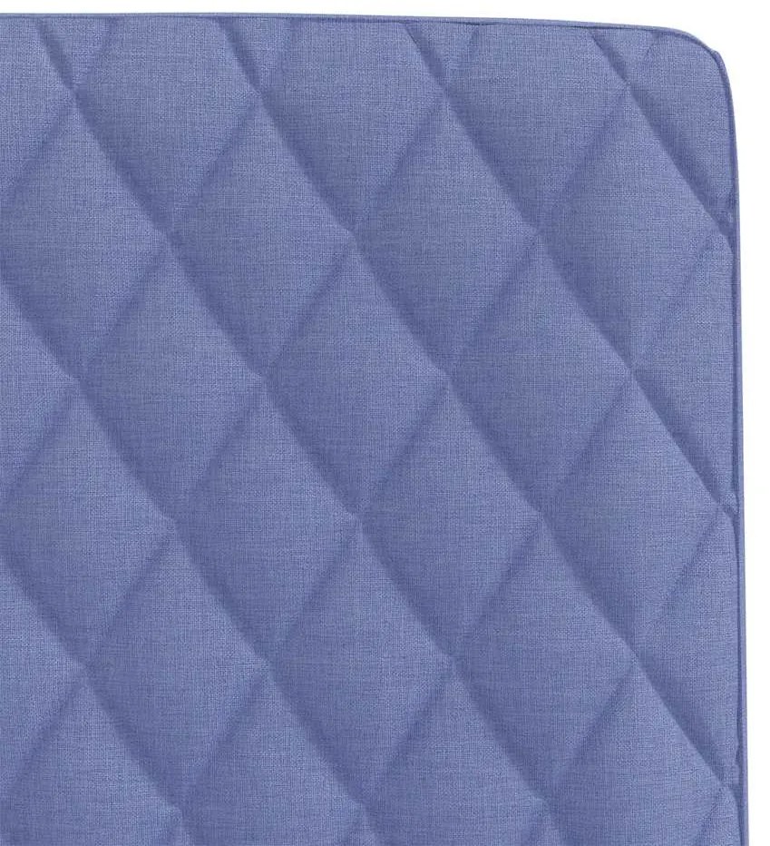 Cadeiras de jantar 6 pcs Jeans Tecido Azul