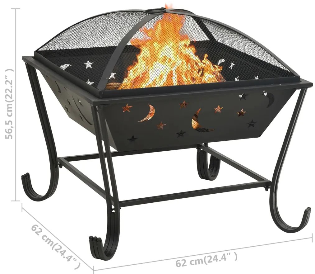 Braseira com atiçador 62 cm XXL aço