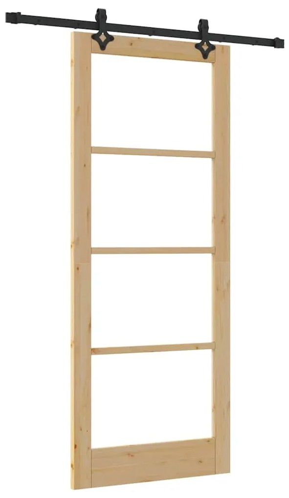 Porta Deslizante vidaXL com Conjunto de Ferragens 86x211 cm Madeira de