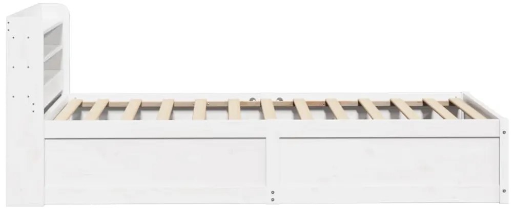 Estrutura de cama com cabeceira 90x200 cm pinho maciço branco