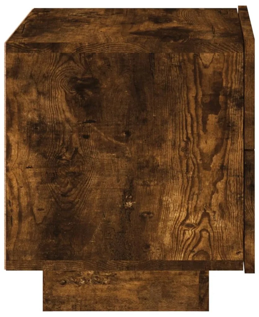 Mesa de cabeceira com luzes LED 70x36x40,5 cm carvalho fumado