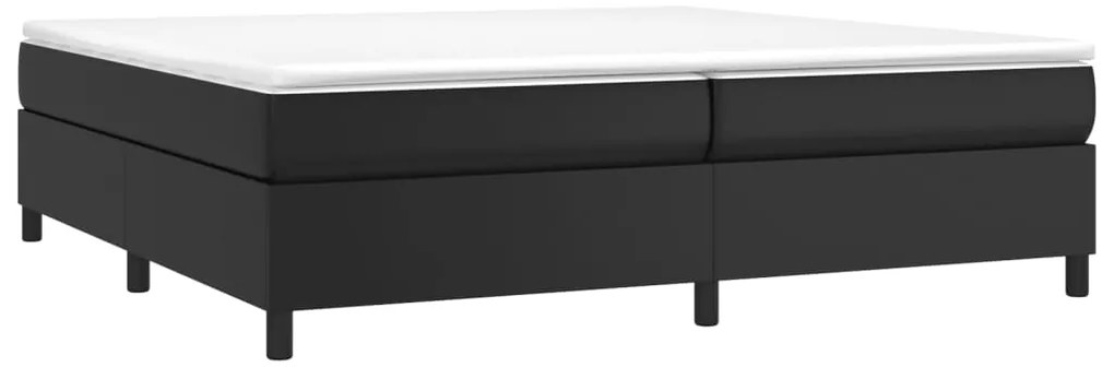 Estrutura de cama 200x200 cm couro artificial preto