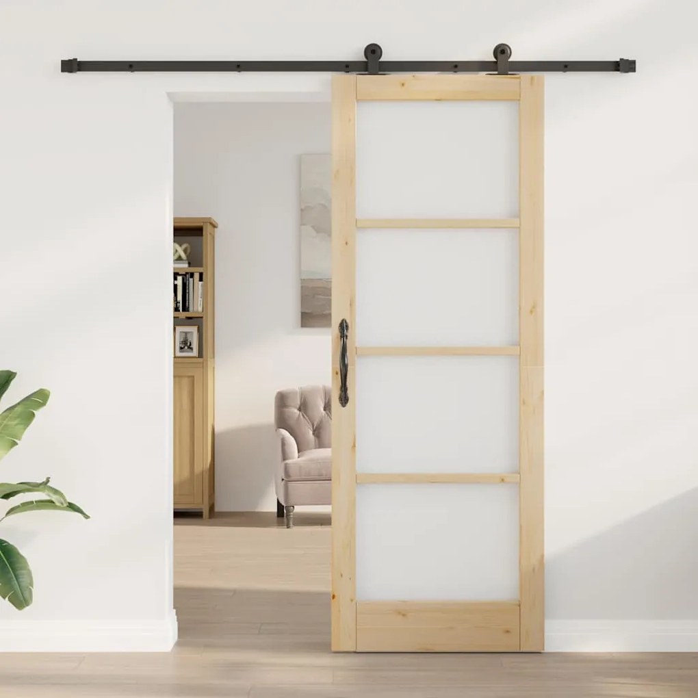 Porta Deslizante vidaXL com Conjunto de Ferragens 'ORKDAL'78x211 cm