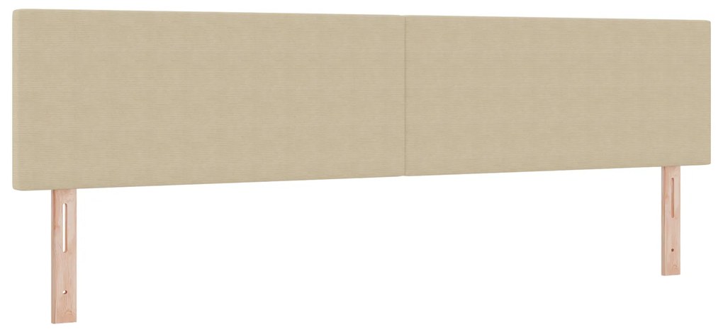 Cama Box Spring com Colchão Bege Claro 200x200 cm Tecido de Corduroy