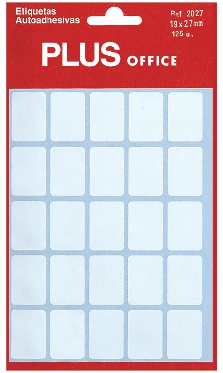 Etiquetas autocolantes brancas Papel Makro 8x12 mm, com bordas arredondadas. Adesivo permanente.
