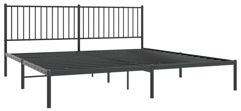 Estrutura de cama com cabeceira 200x200 cm metal preto