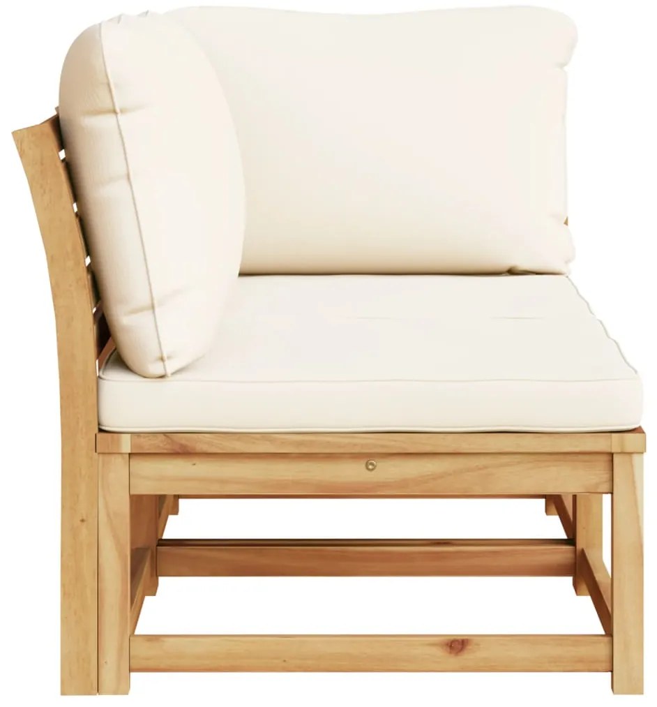 2 pcs conjunto lounge de jardim c/ almofadões acácia maciça