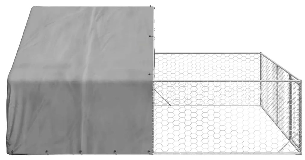 Canil exterior para cães com corredor 5x3x1,9 m aço galvanizado