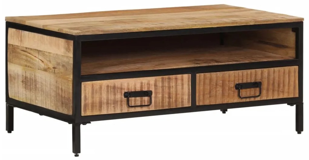 vidaXL Mesa de centro 90x50x30 cm madeira de mangueira áspera maciça