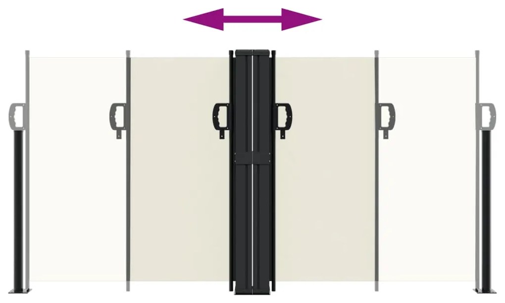 Toldo lateral retrátil 120x600 cm creme