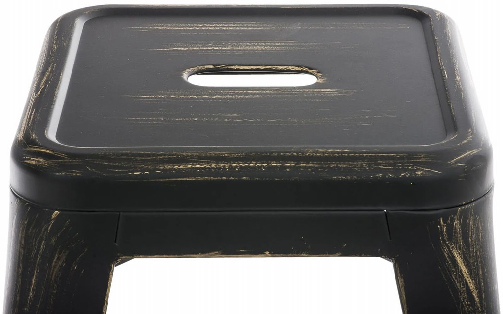 Conjunto de 4 bancos Armin em metal 46 x 40 x 40 cm Preto + Dourado