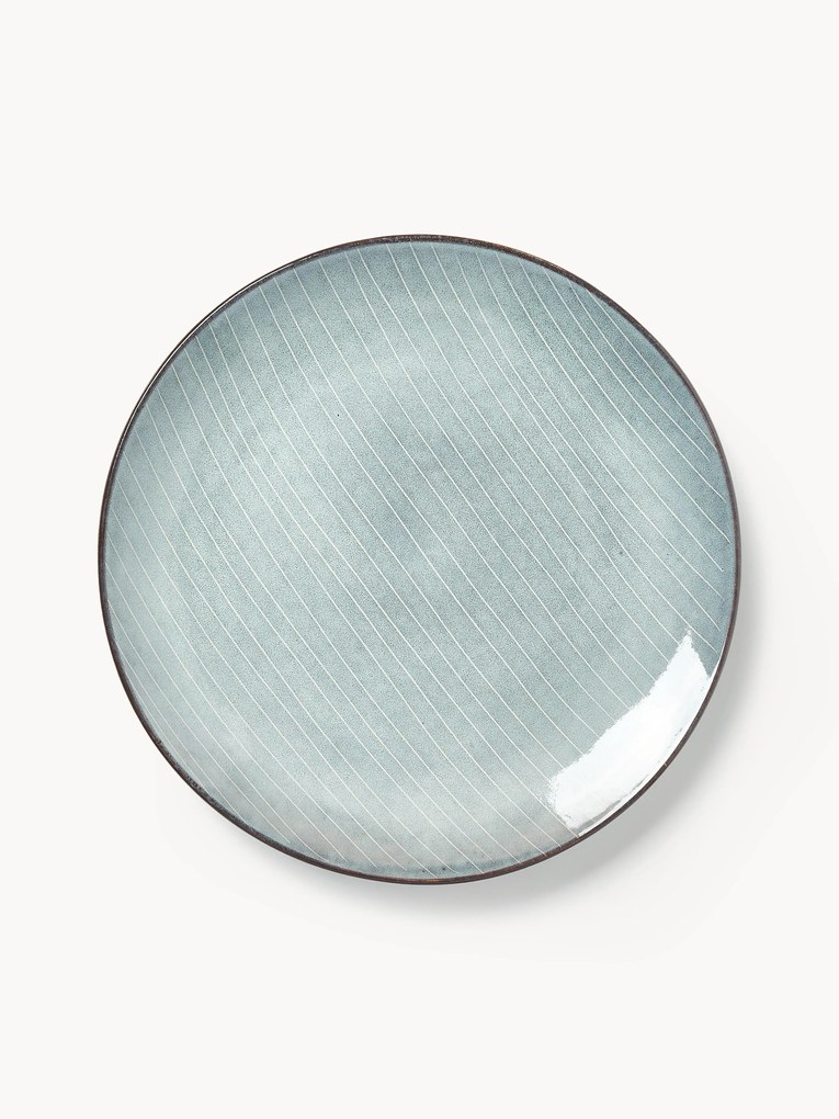 Pratos marcadores artesanais Nordic Sea, conjunto de 4