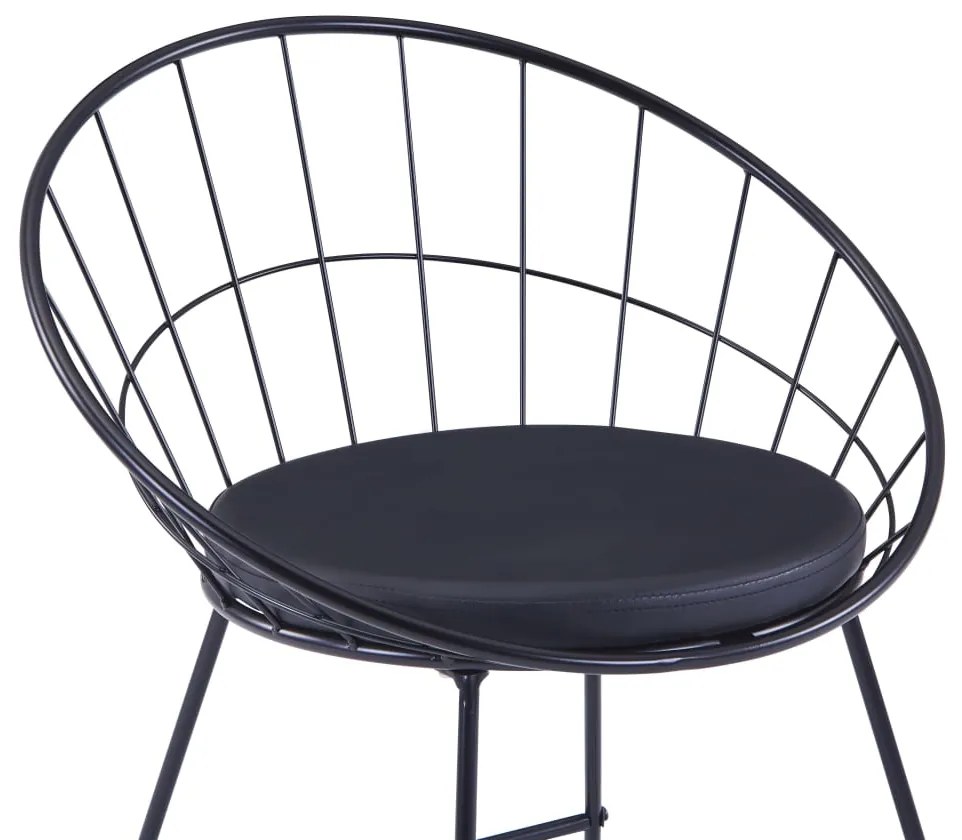 Bancos de bar 2 pcs couro artificial preto