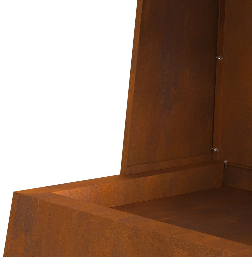 Fogão a lenha vidaXL com armazenamento de toras 60x35x100 cm em aço re