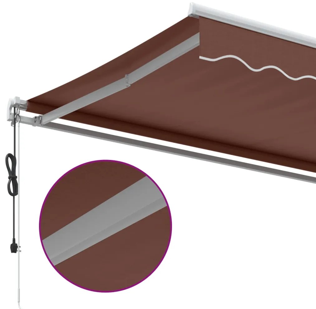 Toldo retrátil automático 400x350 cm castanho