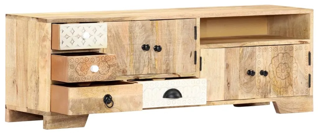 Móvel de TV 120x30x40 cm madeira de mangueira maciça