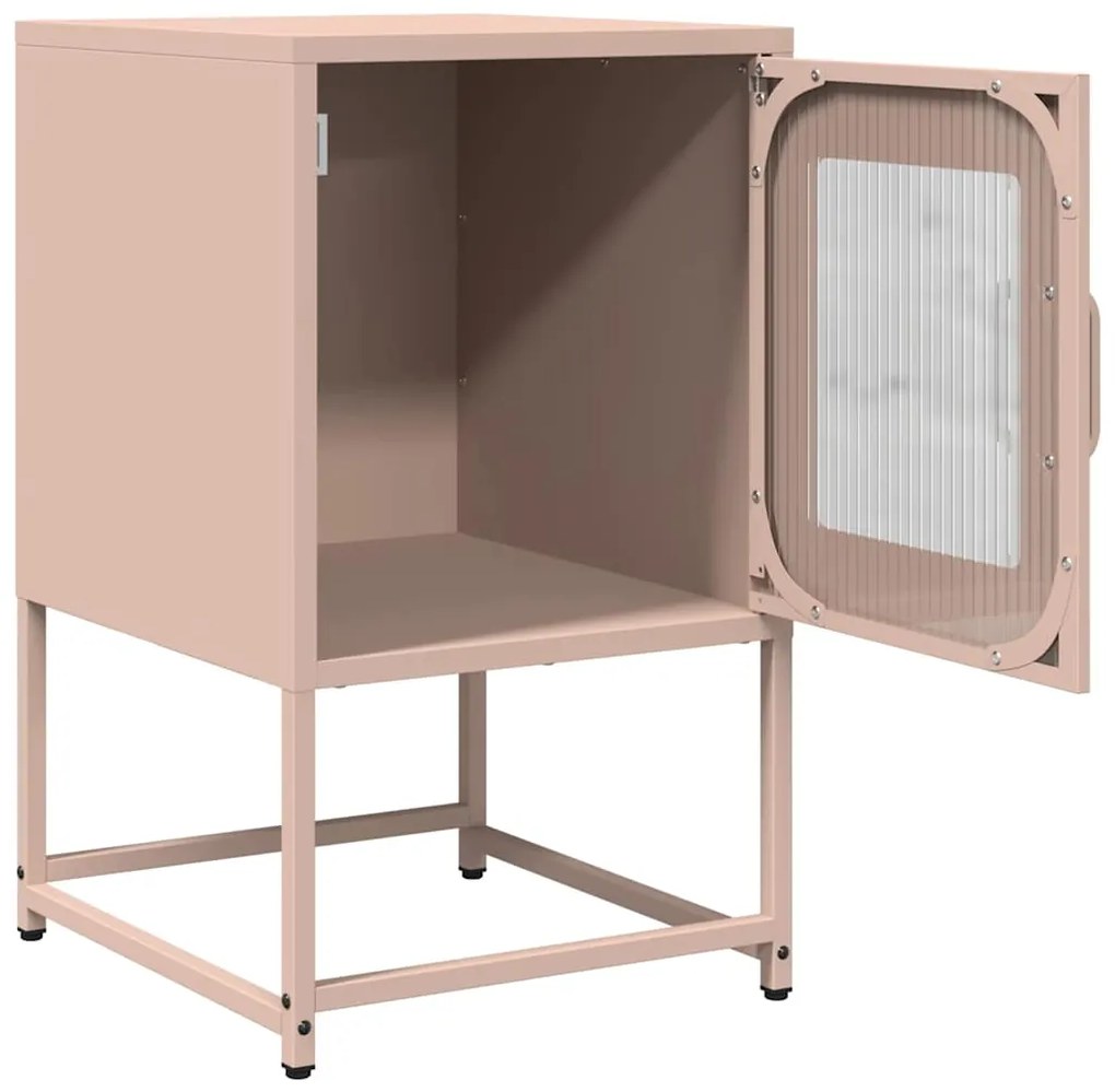 Mesa de cabeceira 36x39x60,5 cm aço laminado a frio rosa