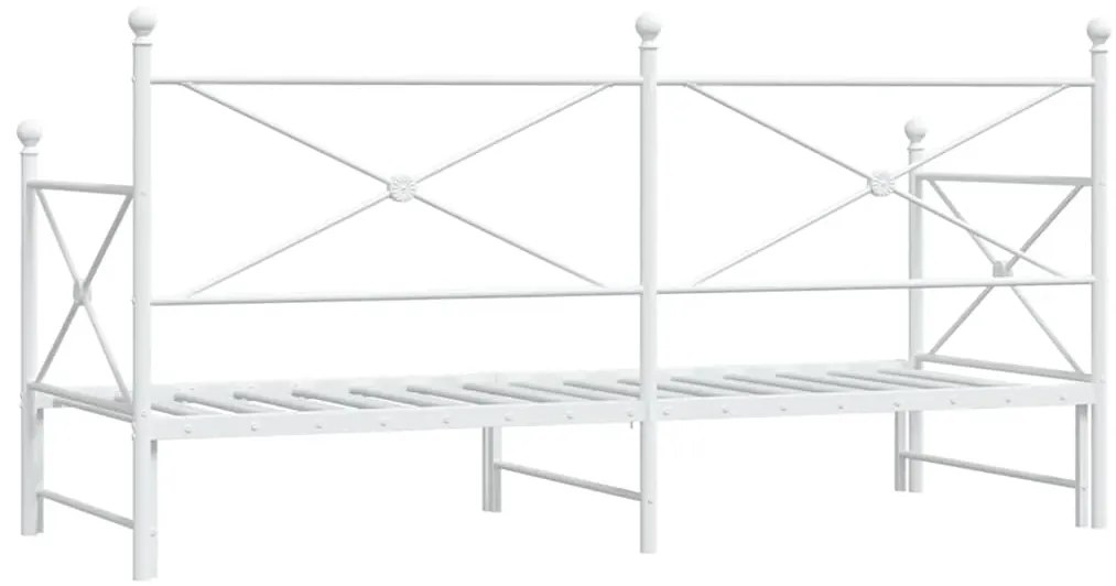 Cama de dia com gavetão sem colchão 90x190 cm aço branco