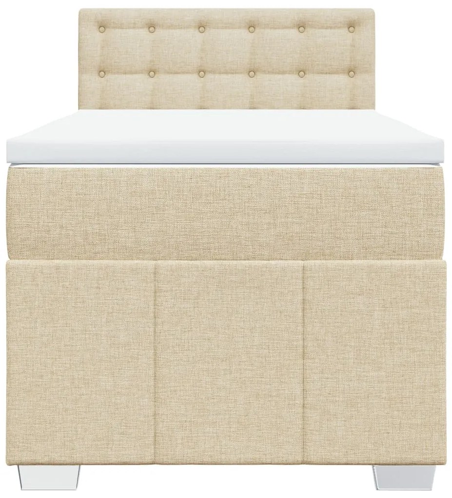 Cama com molas/colchão 80x200 cm tecido cor crème