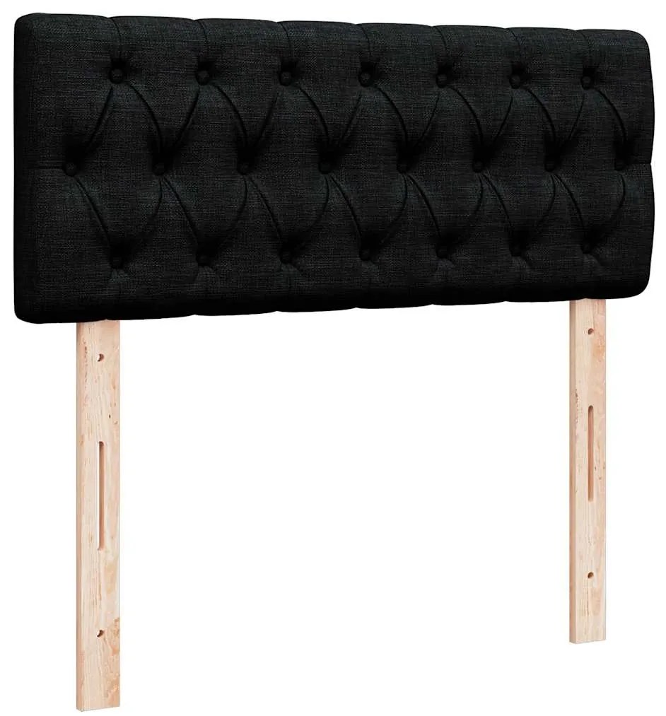 Cama otomana com colchão 120x200 cm tecido preto