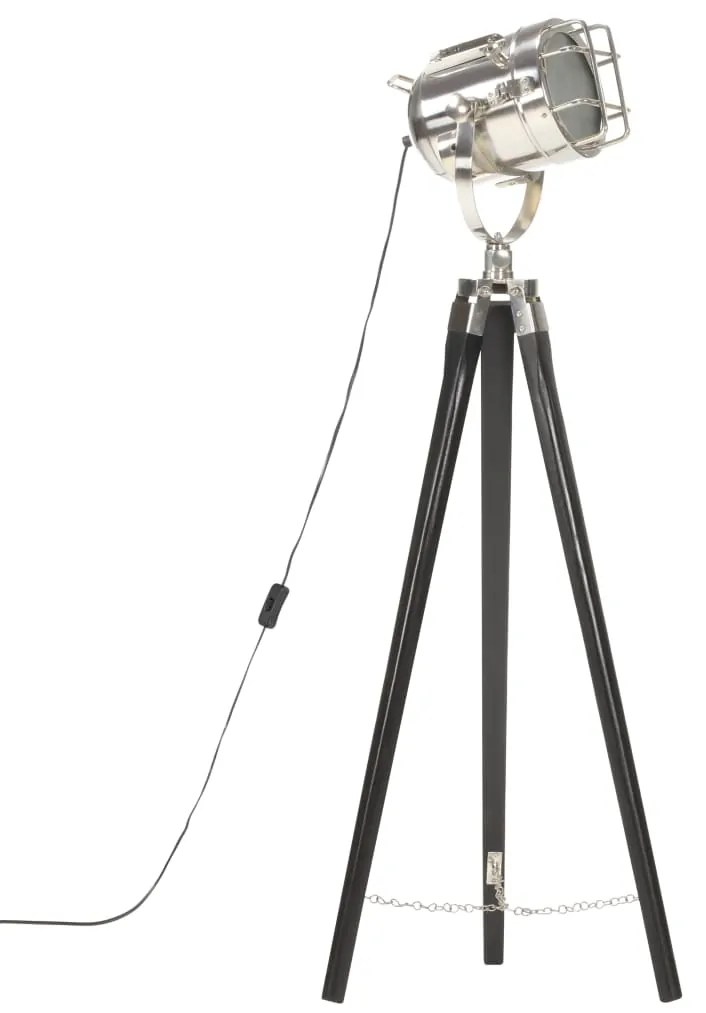 Candeeiro de chão tripé 97 cm madeira mangueira maciça preto
