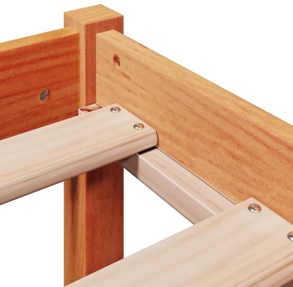Cama sem colchão 200x200 cm pinho maciço castanho-mel
