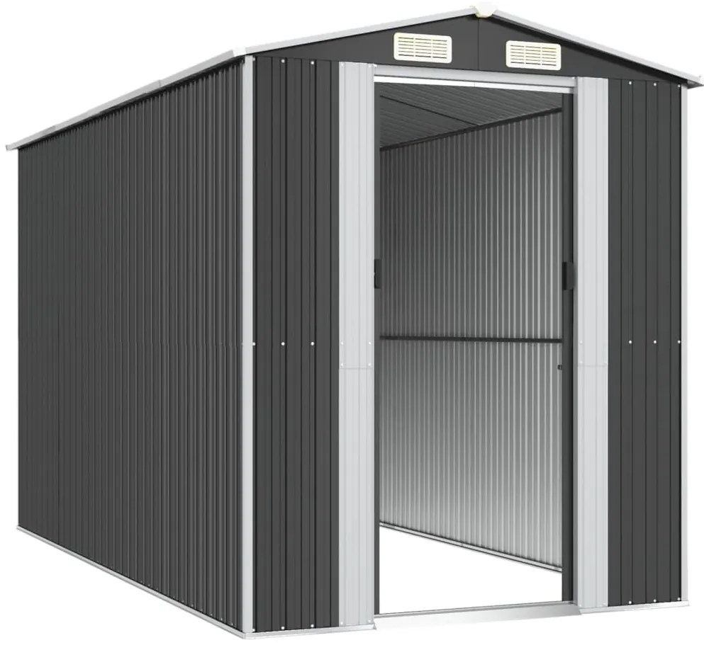Abrigo de jardim 192x357x223 cm aço galvanizado antracite