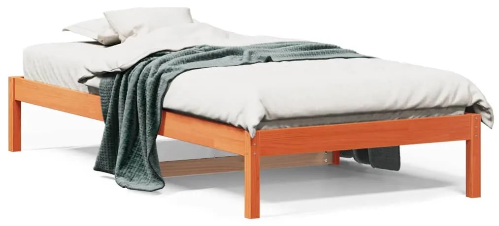 Sofá-cama 90x190 cm madeira de pinho maciça castanho cera