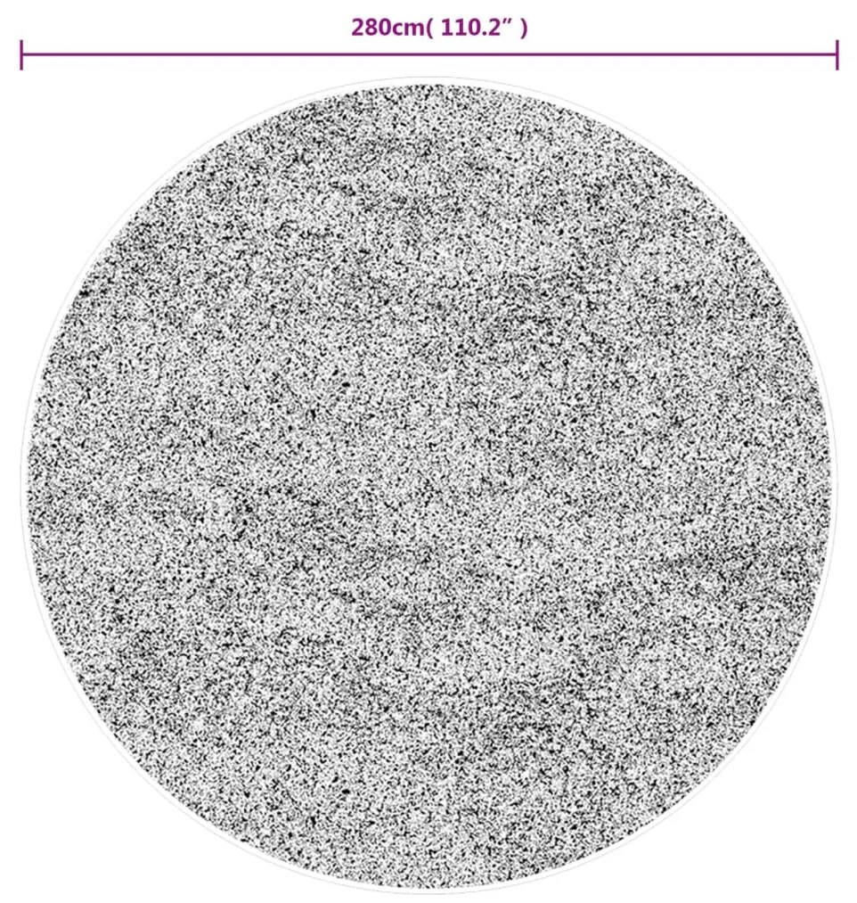 Tapete shaggy de pelo alto PAMPLONA Ø 280 cm bege