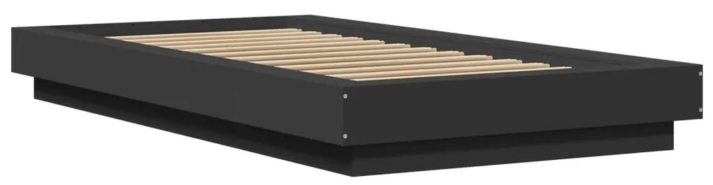 Estrutura de cama 90x190 cm derivados de madeira preto