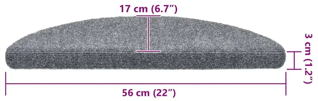 Tapetes de escada adesivos 20 pcs 56x17x3 cm cinzento-claro