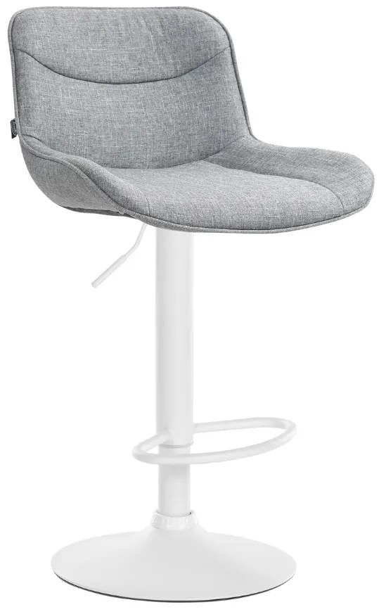 Banco alto em tecido com estrutura branca 85-106 x 49 x 51 cm cinzento