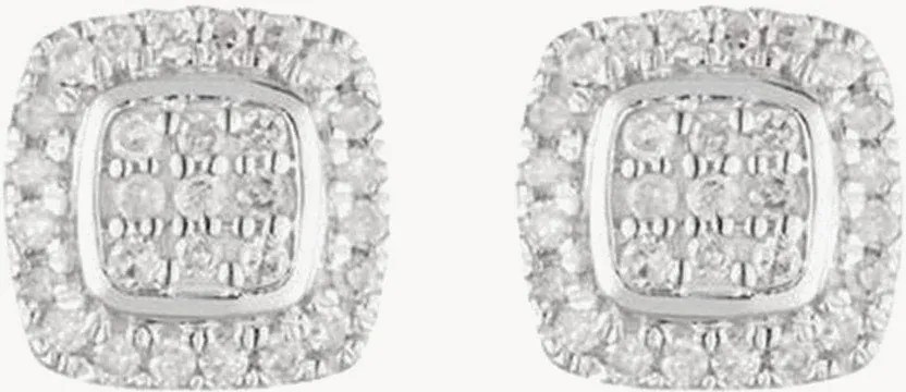 Brincos stud em ouro branco com diamantes Sweet Illusion