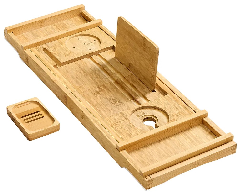Prateleira de duche regulável em altura com 4 níveis 23 x 70 x 4,2 cm Bege natural
